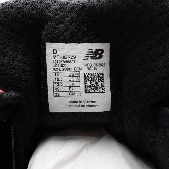 NEW New Balance Fresh Foam X Hierro V9 Trail Shoes Men's MTHIERZ9 Black Cement - Picture 12 of 14